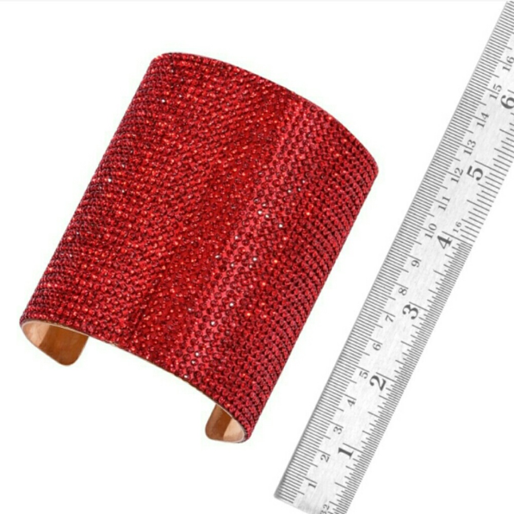 Red Austrian Crystal Cuff - Picture 2 of 4